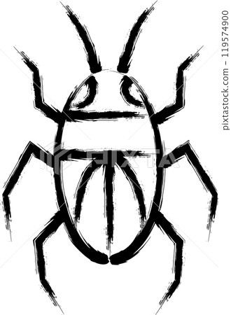 Brush-drawn mini insect illustration icon: cockroach 119574900
