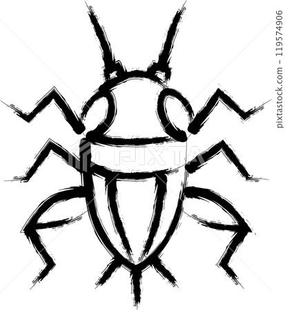 Brush-drawn mini insect illustration icon: cricket 119574906
