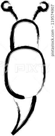 Brush-drawn mini insect illustration icon: snail 119574907