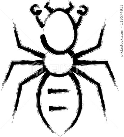 Brush-drawn mini insect illustration icon: Ant Brush-drawn mini insect illustration icon: Ant 119574913