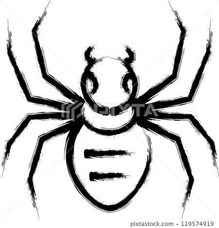 Brush-drawn mini insect illustration icon: Spider 119574919