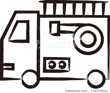 Brush-drawn vehicle icon: Fire engine Brush-drawn vehicle icon: Fire engine 119574958