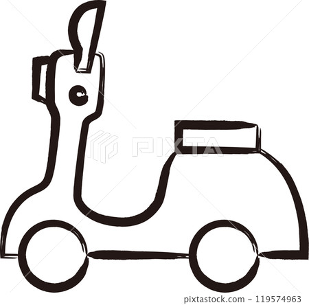 Brush-drawn vehicle icon: Moped 119574963