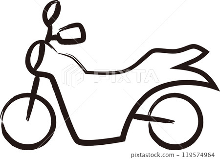 Brush-drawn vehicle icon: Bike Brush-drawn vehicle icon: Bike 119574964