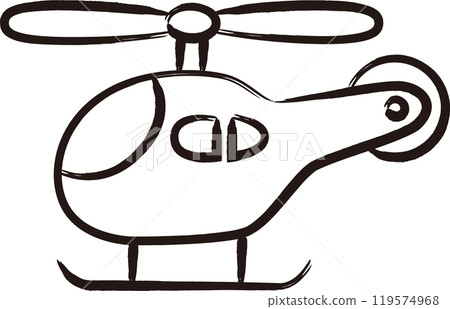 Brush-drawn vehicle icon: Helicopter Brush-drawn vehicle icon: Helicopter 119574968