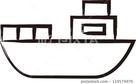 Brush-drawn vehicle icon Fishing boat Brush-drawn vehicle icon Fishing boat 119574970