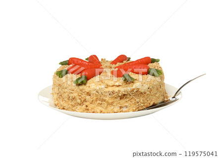 PNG, Carrot cake, isolated on white background PNG, Carrot cake, isolated on white background 119575041