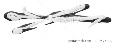 Watercolor black gray drop zigzag isolated on white background. 119575209