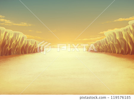 Glacier and sunset background illustration 119576185