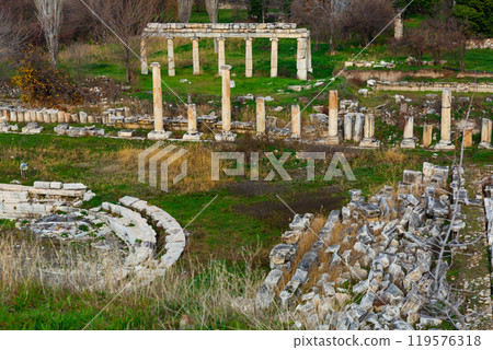Preserved elements of architecture of Hadrianic Baths in Aphrodisias, Turkey 119576318