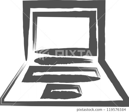 Brush-written business single icon laptop 119576384