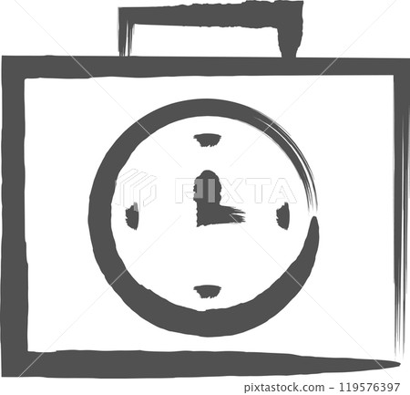 Brush-written business single icon: Alarm clock 119576397