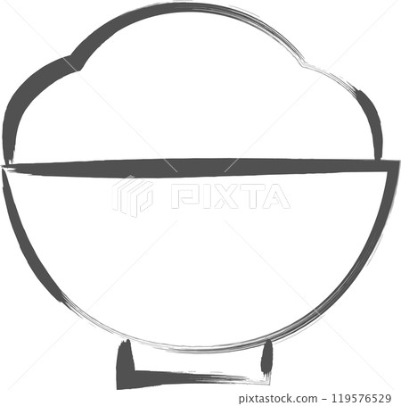 Brush-written food and drink icon: Rice 119576529