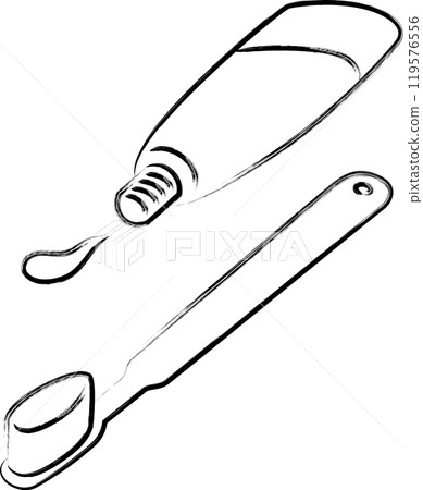 Brush-drawn single icon: Toothbrush Brush-drawn single icon: Toothbrush 119576556