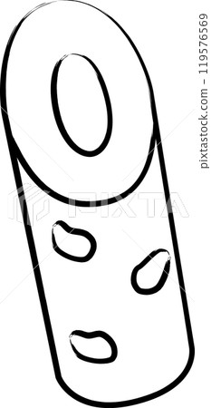 Brush-drawn oden illustration icon Chikuwa 119576569