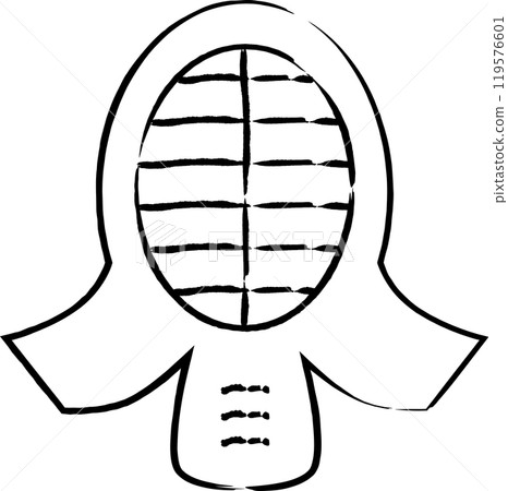 Brush-drawn illustration of sports equipment: Kendo equipment 119576601