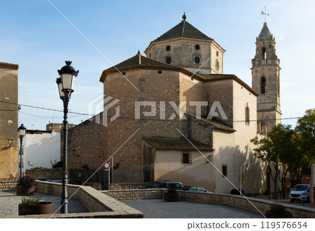 Central part of city Torredembarra, in province of Tarragona, Catalonia, Spain. 119576654