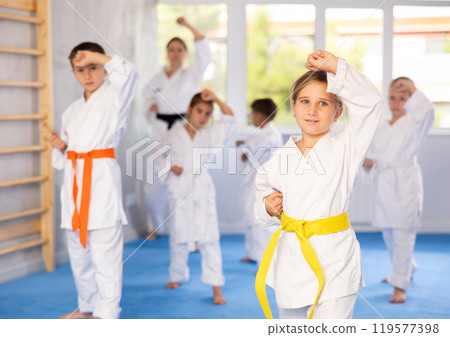 Kids are dedicated to their martial arts 119577398