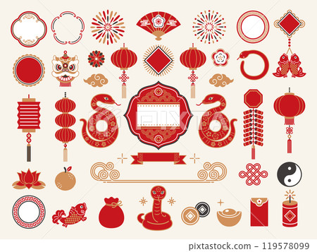 2025年蛇與農曆新年插畫集 119578099