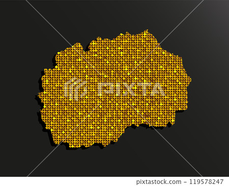 Map North Macedonia gold sequin, glitter, sparkle Map North Macedonia gold sequin, glitter, sparkle 119578247