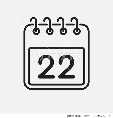 Vector icon page calendar - day 22 119578296