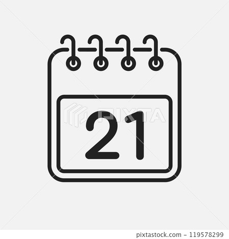 Vector icon page calendar - day 21 119578299