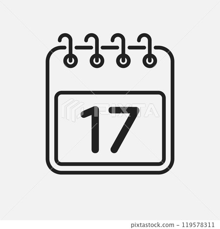 Vector icon page calendar - day 17 119578311