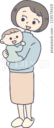 媽媽抱著一個嬰兒 媽媽抱著一個嬰兒 119578429