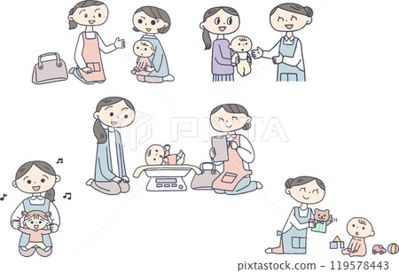 Nursery teacher and mother set Nursery teacher and mother set 119578443