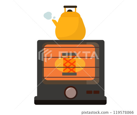 油爐和水壺。向量圖 119578866