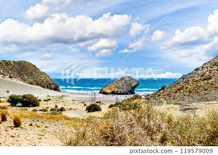 Beautiful views of Monsul beach, in Cabo de Gata, municipality of Nijar, Almeria 119579009