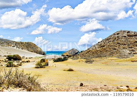 Beautiful views of Monsul beach, in Cabo de Gata, municipality of Nijar, Almeria Beautiful views of Monsul beach, in Cabo de Gata, municipality of Nijar, Almeria 119579010