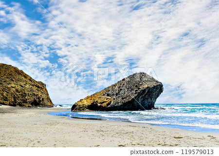 Beautiful views of Monsul beach, in Cabo de Gata, municipality of Nijar, Almeria 119579013