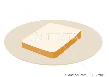 Illustration of bread on a plate 119579052