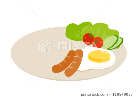 Vector illustration of a western breakfast with no carbohydrates 119579053