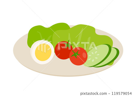 Vector illustration of salad with boiled eggs 119579054