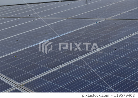Photovoltaic panel, new technology to store and use the power from the nature with human life, sustainable energy and environmental friend concept. Photovoltaic panel, new technology to store and use the power from the nature with human life, sustainable energy and environmental friend concept. 119579408