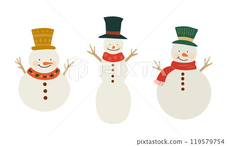 可愛的雪人插畫素材集 可愛的雪人插畫素材集 119579754