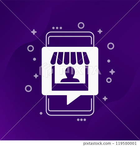 vendor or seller icon with a smart phone 119580001