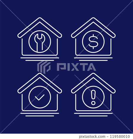 house maintenance icons, line vector house maintenance icons, line vector 119580010