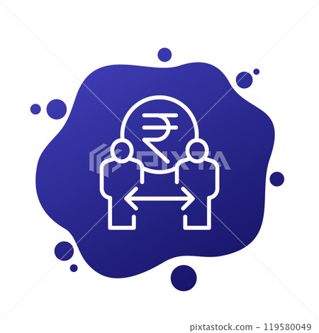 rupee and people line icon, vector rupee and people line icon, vector 119580049