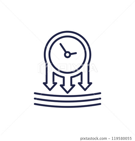 pressure or impact line icon with a clock 119580055