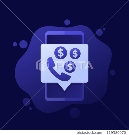 phone call cost icon, vector design phone call cost icon, vector design 119580070