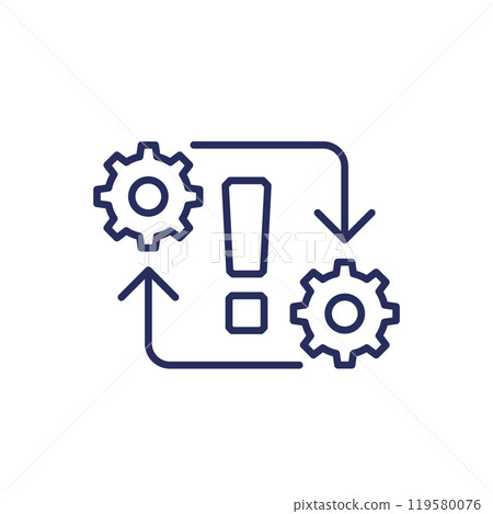 system error line icon on white system error line icon on white 119580076