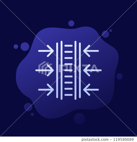 thick, thickness icon in line design thick, thickness icon in line design 119580089