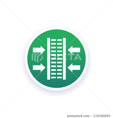 thick wall, thickness vector round icon thick wall, thickness vector round icon 119580095