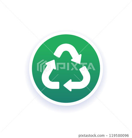 recycling vector icon, round design recycling vector icon, round design 119580096