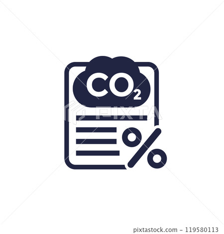 carbon tax icon on white carbon tax icon on white 119580113
