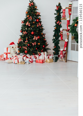Decor Christmas Tree with Gifts and Toys Decorated for New Year Decor Christmas Tree with Gifts and Toys Decorated for New Year 119580115