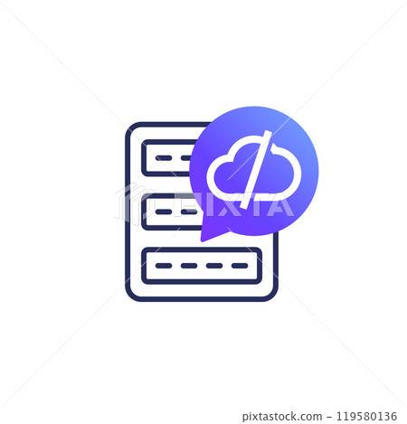 disconnected server icon, server offline vector disconnected server icon, server offline vector 119580136
